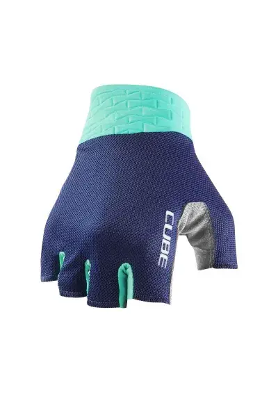 Cube Performance Fahrrad Handschuhe kurz blau/grün 2027 - Größe: XS (6)