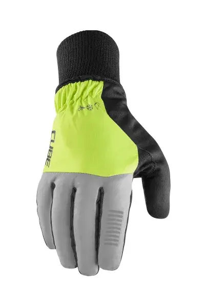 Cube X NF Winter Fahrrad Handschuhe grau/gelb 2027 - Größe: S (7)