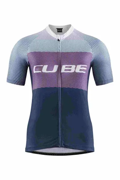 Cube Tea mline cmpt Damen Fahrrad Trikot kurz blau / lila 2027 - Größe: XL (42)