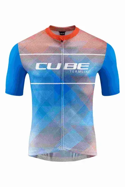 Cube Tea mline cmpt Fahrrad Trikot kurz blau / rot 2027 - Größe: M (46/48)
