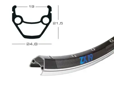 EXAL ZX19 Felge 28 Zoll 19-622, 36 Loch, Schwarz