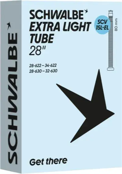 Schwalbe SCV15L-EL Extra Light Schlauch 28 Zoll - 80 mm Schwarz Modell 2026