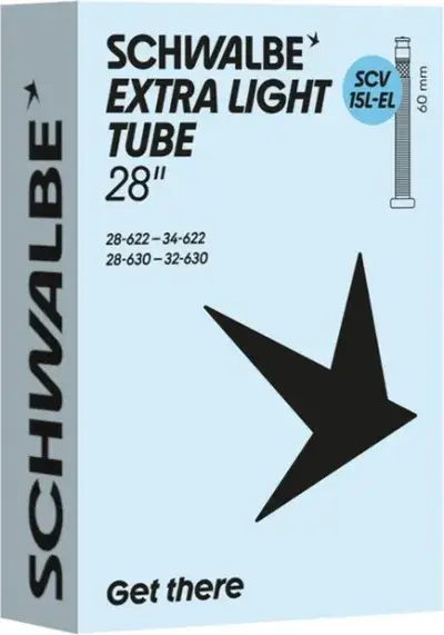 Schwalbe SCV15L-EL Extra Light Schlauch 28 Zoll - 60 mm Schwarz Modell 2026