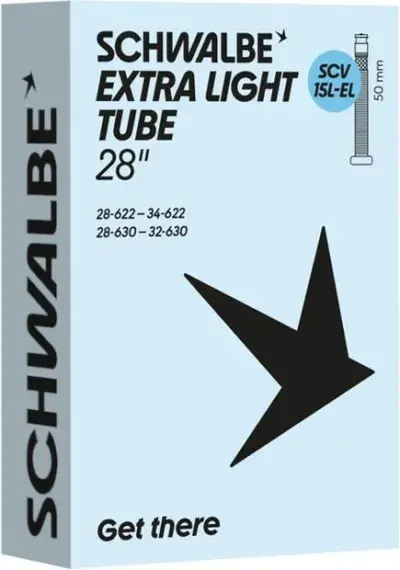 Schwalbe SCV15L-EL Extra Light Schlauch 28 Zoll - 50 mm Schwarz Modell 2026
