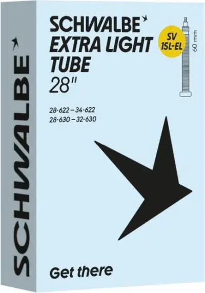 Schwalbe SV15L-EL Extra Light Schlauch 28 Zoll - 60 mm Schwarz Modell 2026