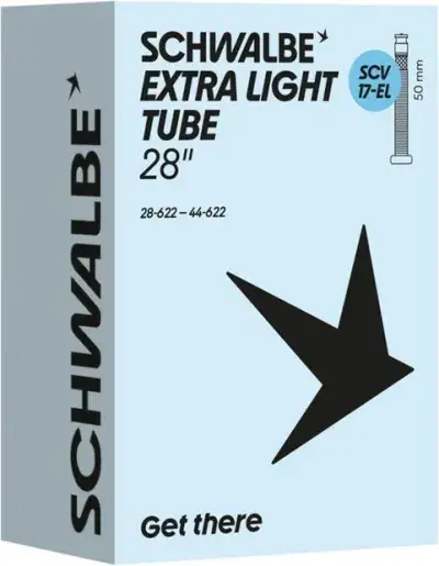 Schwalbe SCV17-EL Extra Light Schlauch 28 Zoll - 50 mm Schwarz Modell 2026