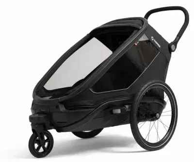 Hamax Outback Next Single Kinderanhänger mit Deichsel und Buggyrad Schwarz Modell 2027