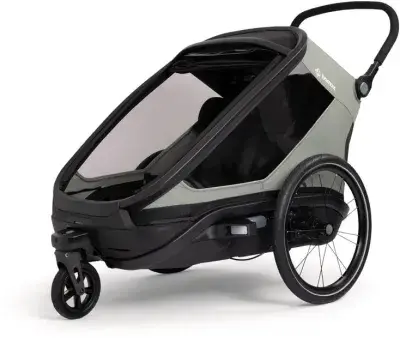 Hamax Outback Next Single Kinderanhänger mit Deichsel und Buggyrad Grün Modell 2027