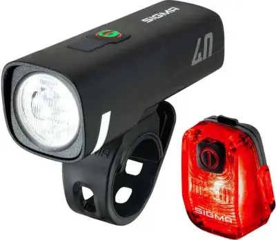Sigma Aura 40 & Hiro 10 Beleuchtungsset - StVZO Schwarz Modell 2026