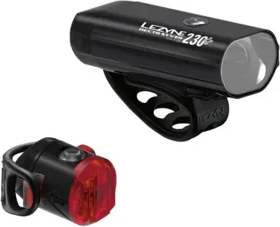 Lezyne Hecto 230+ / + Femto USBC Beleuchtungsset StVZO Schwarz Modell 2025