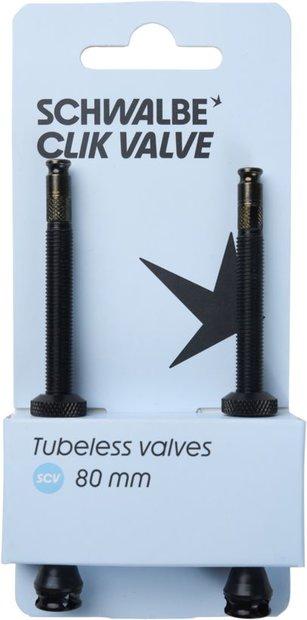 Schwalbe Tubeless Valve Set SCV Clik Valve - 80 mm Schwarz Modell 2026