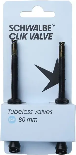 Schwalbe Tubeless Valve Set SCV Clik Valve - 80 mm Schwarz Modell 2026