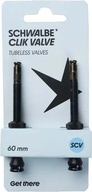 Schwalbe Tubeless Valve Set SCV Clik Valve - 60 mm Schwarz Modell 2026