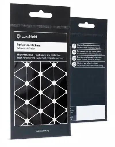 Luxshield Reflektoren Aufkleber Dreiecke Klein Schwarz Modell 2024