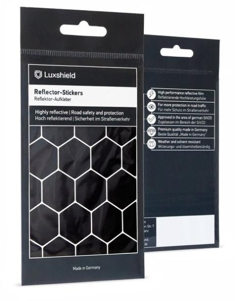 Luxshield Reflektoren Aufkleber Hexagon Schwarz Modell 2024