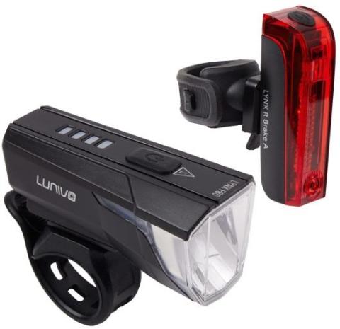 Lunivo LYNX F80 & LYNX R Brake A Akku Beleuchtungsset - StVZO Schwarz Modell 2026