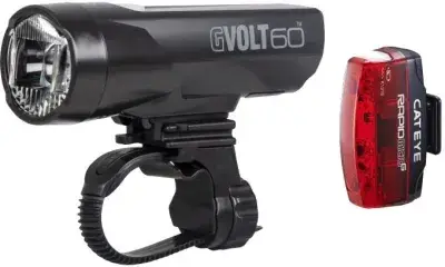Cateye GVolt 60 / Micro G Akku Beleuchtungsset Schwarz Modell 2027