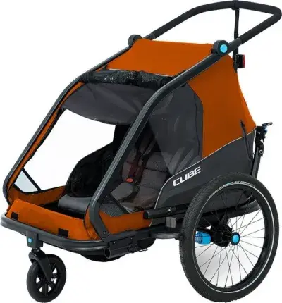 Cube Kinder Fahrradanhänger Double CMPT X Actionteam Grau Modell 2026