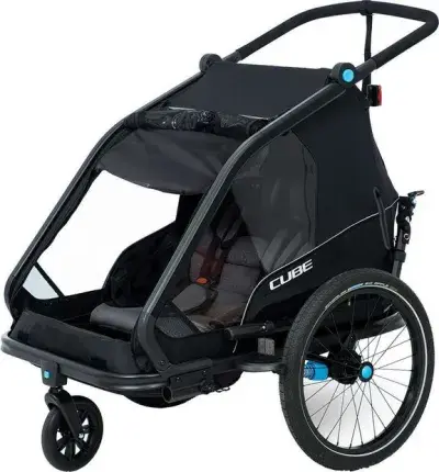 Cube Kinder Fahrradanhänger Double CMPT Schwarz Modell 2026