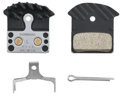 Shimano Scheibenbremsbeläge J04C-MF Metall mit Kühlrippen Schwarz Modell 2027