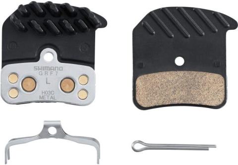 Shimano Scheibenbremsbeläge H03C Metall mit Kühlrippen Grau Modell 2027