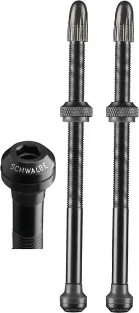 Schwalbe UTLV Tubeless Ventil Aluminium SV 100 mm - 2er Set Schwarz Modell 2025