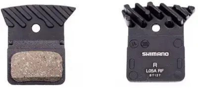 Shimano Scheibenbremsbeläge L05A-RF Resin mit Kühlrippen Grau Modell 2027