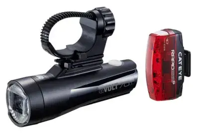 Cateye GVolt 70.1 / Micro G Akku Beleuchtungsset Schwarz Modell 2027