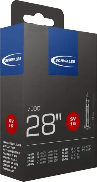 Schwalbe SV15 Schlauch 28 Zoll - 40 mm Schwarz Modell 2025