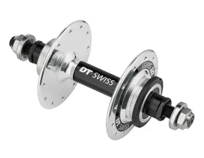 DT Swiss HR-Nabe 370 Track non disc 120mm/10mm Thru bolt, 24 Loch, silber po
