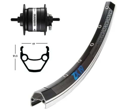 Winora V-Rad 28x1.75Nabend.DHC3003sz.Starr 36L Exal ZX 19 schw/silb.Niro-Spei.