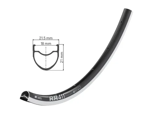 DT Swiss Felge RR 411 28", schwarz, 24 Loch, 622-18