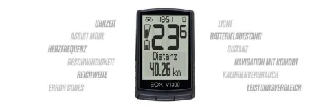 Sigma EOX VIEW 1300 E-Bike-Computer Schwarz - Kabelloses Display mit Komoot-Navigation