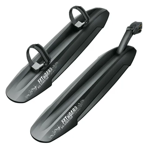 SKS Schutzblechset Fat Board Schwarz - Robuste MTB Steckschutzbleche für Fatbikes, vorne & hinten,…