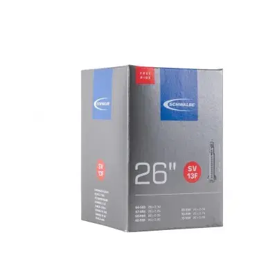 Schwalbe SV13F Freeride Fahrradschlauch 26", ETRTO 54/75-559, SV 40mm, Butyl, für MTB-Reifen…
