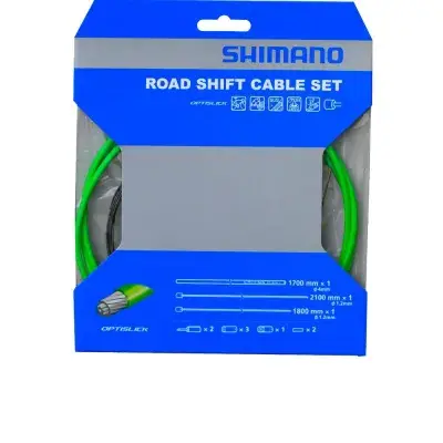 SHIMANO Schaltzug-Set Road OPTISLICK Schaltzug - Rennrad Schaltzug-Set, Grün