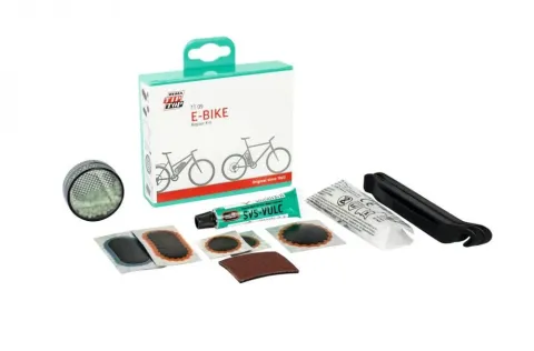 Rema Tip Top TT09 E-Bike Flickzeug-Set mit Lochfinder, Vulkanisierflüssigkeit & Montierhebel