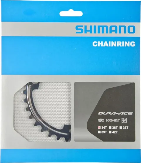 SHIMANO Kettenblatt DURA-ACE FC-9000 34Z Schwarz - präziser Antrieb für Rennräder