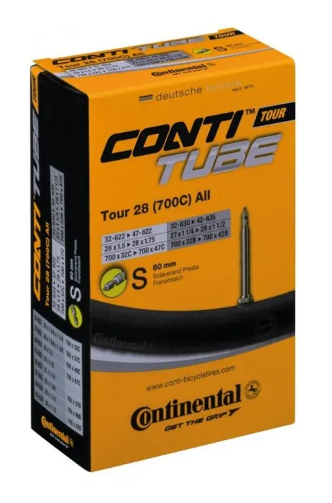 Continental Schlauch Tour 28 All SV 60 mm - passend für 27"/28" Reifen (32-47-622/635),…