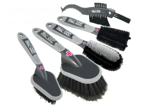 Muc-Off 5x Premium Brush Set - Fahrradreinigungsbürsten für gründliche Pflege Schwarz