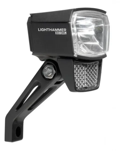 Trelock LS 835-T LIGHTHAMMER 80 Lux Dynamo-Scheinwerfer Schwarz - LED-Frontlicht mit Standlicht