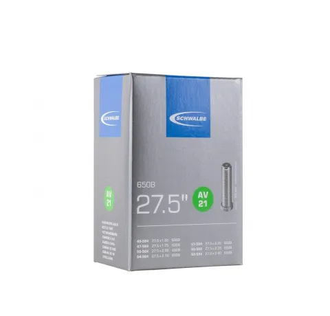 Schwalbe Fahrradschlauch AV21 27,5x1,50-2,40 Zoll, ETRTO 40/62-584, Autoventil 40 mm, Butyl