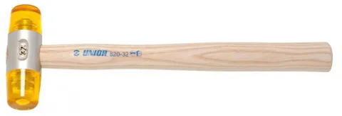 Unior Schonhammer 820, Ø 32mm, 300mm Länge, Holzstiel, auswechselbare Köpfe, ölbeständig, Härte…
