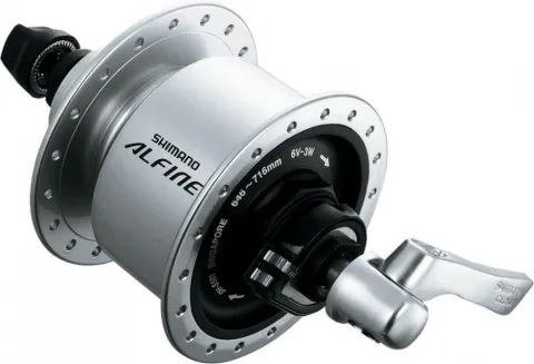 SHIMANO Nabendynamo ALFINE DH-S501 Nabendynamo - 6 Volt 3 Watt 36 Loch, Silber Center-Lock