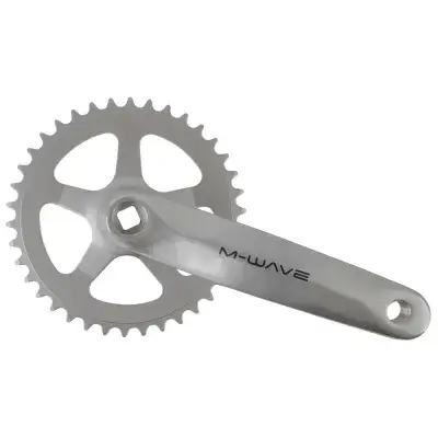 M-WAVE Kurbelsatz 38 Zähne 170 mm Aluminium Stahl 1-fach JIS silber für 1/2" x 3/32" Ketten City…