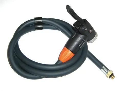 SKS Pumpenschlauch mit E.V.A.-Kopf für Rennkompressor, passend für AV/DV/SV Ventile, 125 cm lang,…