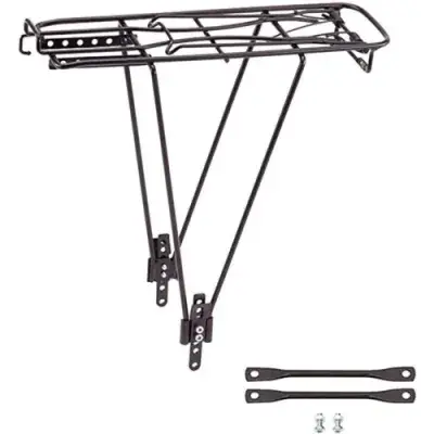 Point Gepäckträger 2 Bein Federklappe mit Pumpenhalter schwarz Stahl verstellbar 26-28 Zoll