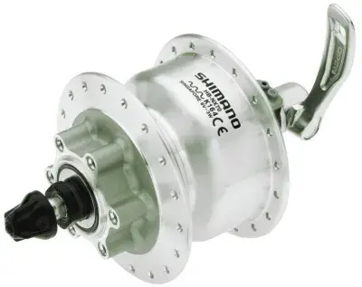 SHIMANO Nabendynamo DH-3D32 6 Volt 3 Watt 36 Loch 6-Loch Silber - für Scheibenbremse