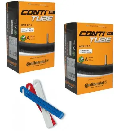 Continental 2x Conti Schlauch MTB 27.5 27.5x1.75/2.40 Zoll 47/62-584 AV 40mm 1x Zefal Reifenheber 3…