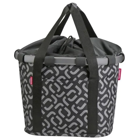 KLICKfix Fahrradkorb Bikebasket Reisenthel signature black 28x26x35 cm - Abnehmbare Fahrradtasche…